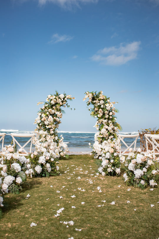 Bella Floral Pillars for Hawaii Wedding Rental in Oahu