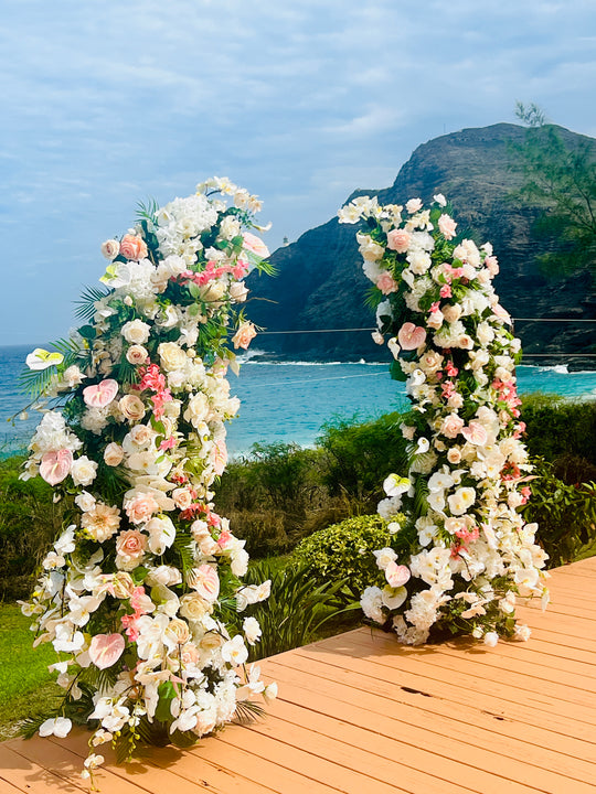 Bella Floral Pillars for Hawaii Wedding Rental in Oahu