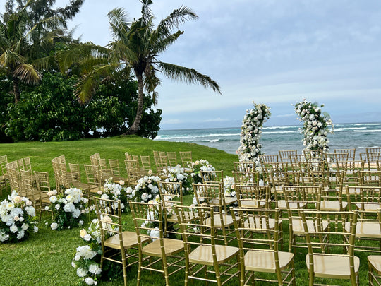 Bella Floral Pillars for Hawaii Wedding Rental in Oahu