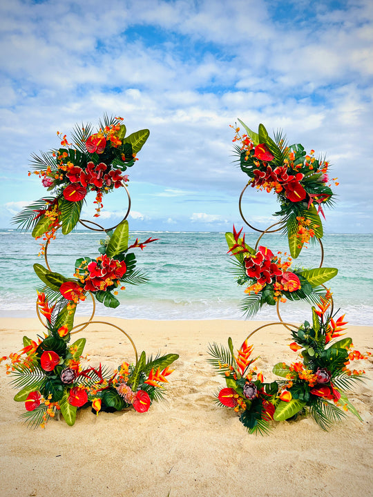 Tropical Floral Ring Pillar 6 ft tall