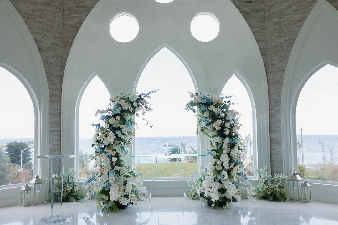 Bella Floral Pillars for Hawaii Wedding Rental in Oahu